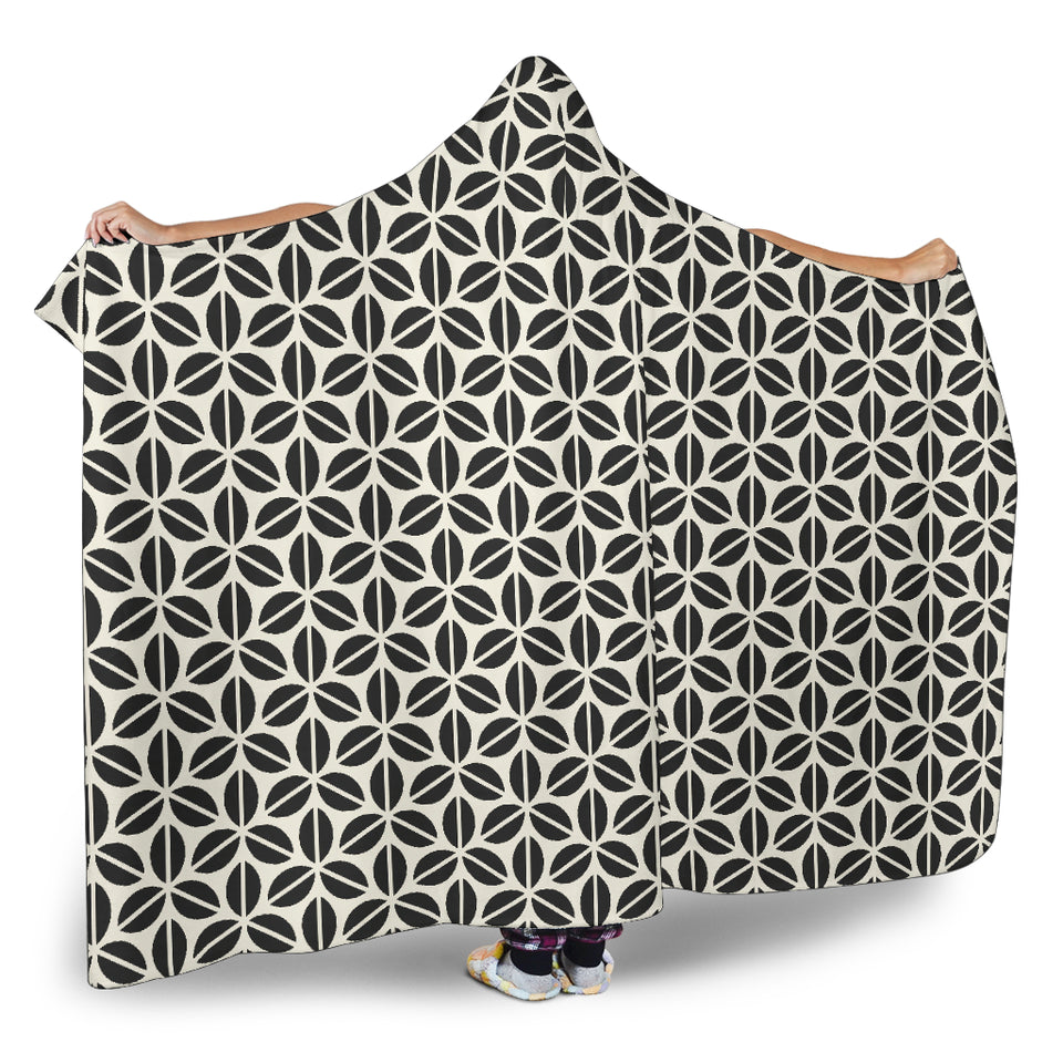 Coffee Bean Abstract Modern Pattern Hooded Blanket
