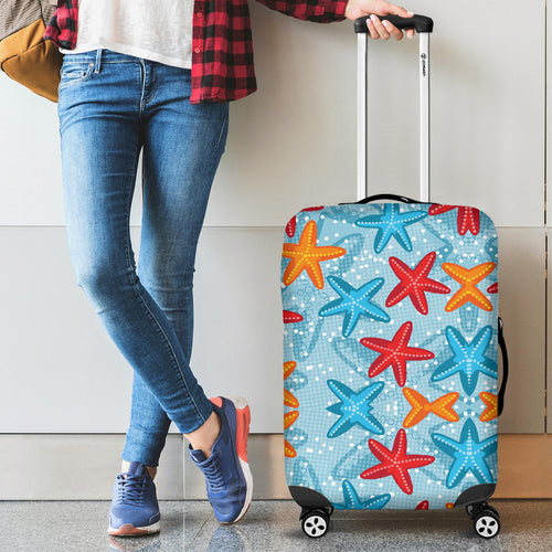 Blue Red Orange Starfish Pattern Cabin Suitcases Luggages
