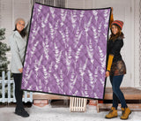 Lavender Flowers Purple Pattern Premium Quilt