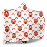 Daruma Japanese Wooden Doll Design Pattern Hooded Blanket