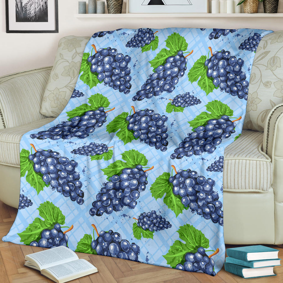 Watercolor Grape Pattern Premium Blanket