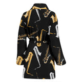 Saxophone Design Pattern Women'S Bathrobe