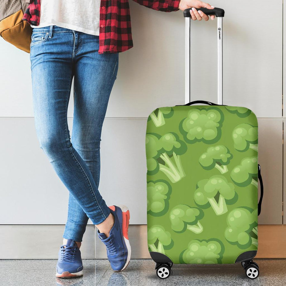 Broccoli Pattern Green Background Cabin Suitcases Luggages