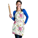 Hand Drawn Butterfly Rose Adjustable Apron
