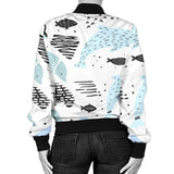 Cute Dolphins Childish Style Pattern Women'S Bomber Jacket