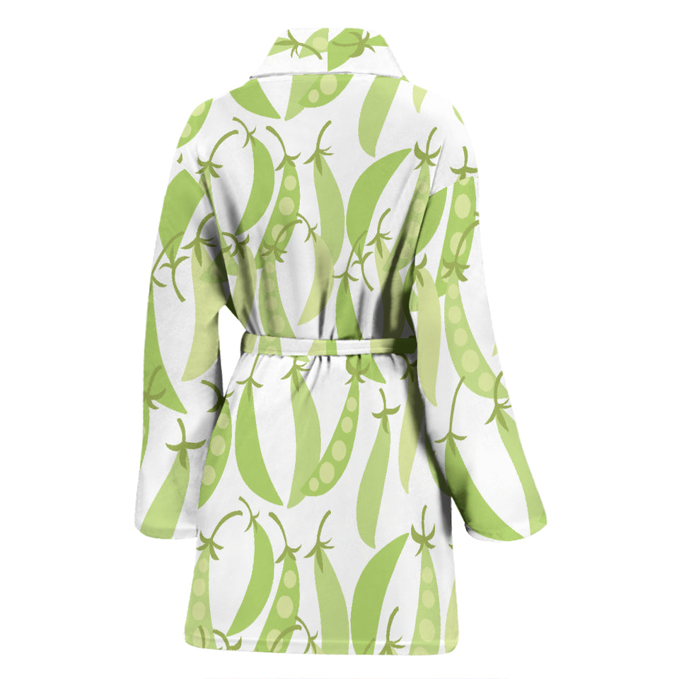 Green Peas Pattern Print Design 03 Women's Bathrobe