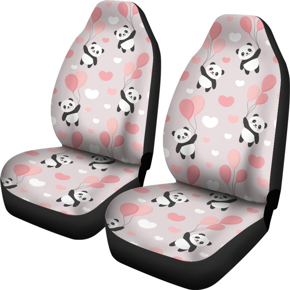 Cute Panda Ballon Heart Pattern Universal Fit Car Seat Covers