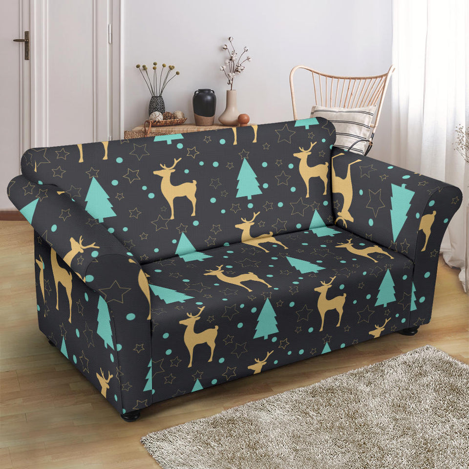 Deers Star Tree Pattern Loveseat Couch Slipcover