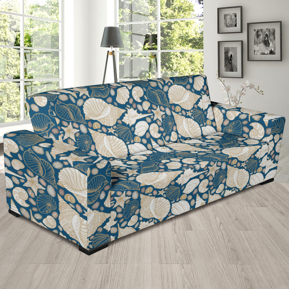 Shell Polynesian Tribal Design Pattern Sofa Slipcover