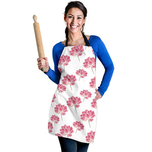 Pink Lotus Waterlily Pattern Adjustable Apron