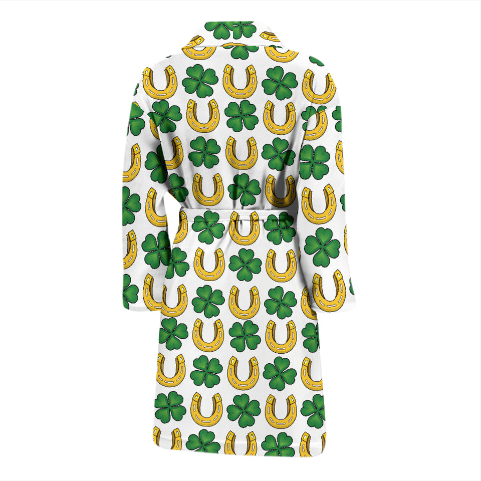 Horseshoes Pattern Print Design 04 Men's Bathrobe