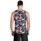 Blue red dragon cloud pattern Men Tank Top