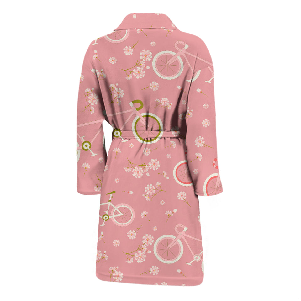 Bicycle Pattern Print Design 02 Men's Bathrobe