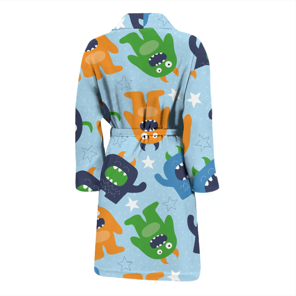 Alien Pattern Print Design 04 Men's Bathrobe