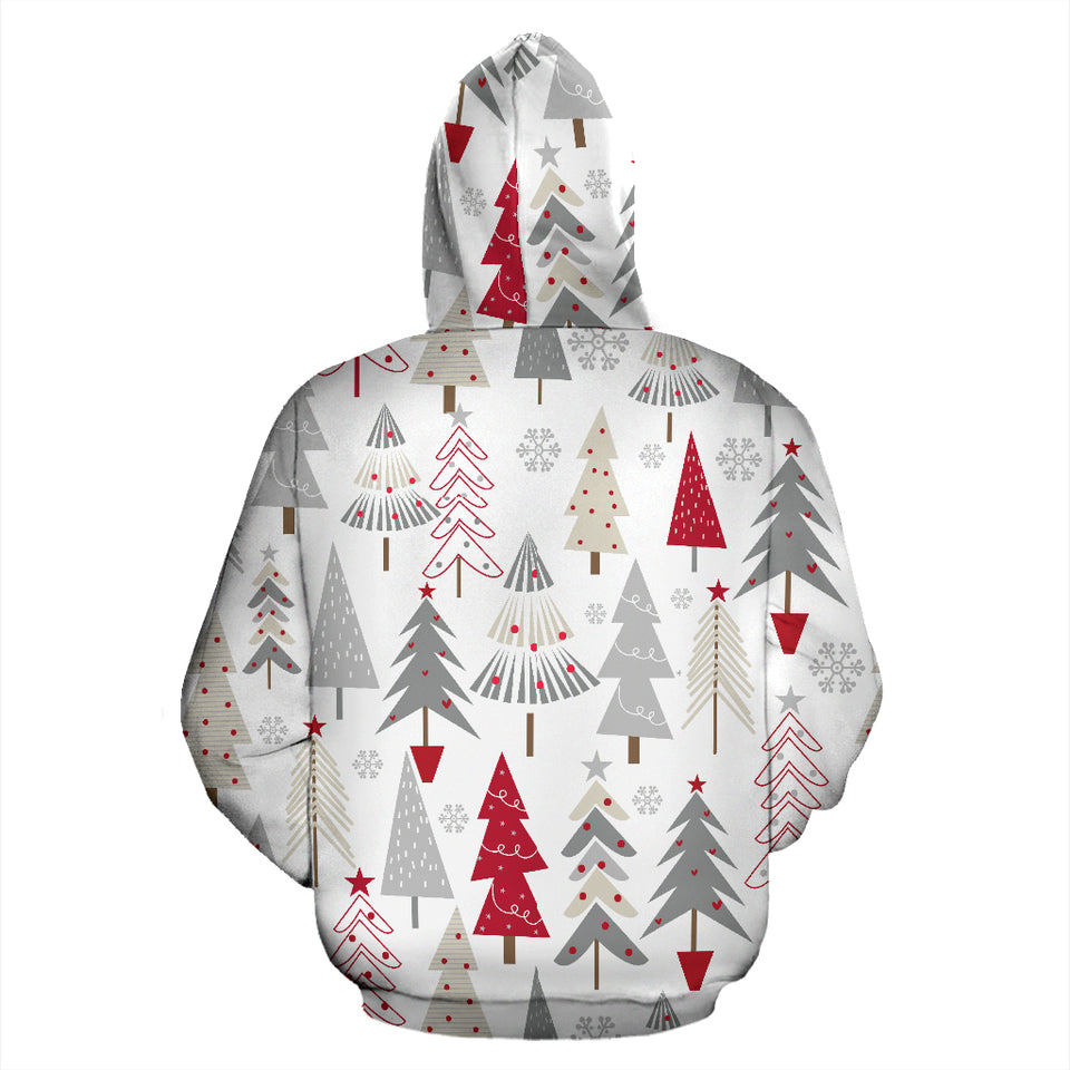 Cute Christmas Tree Pattern Zip Up Hoodie