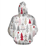 Cute Christmas Tree Pattern Zip Up Hoodie