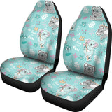 Cute Koalas Blue Background Pattern Universal Fit Car Seat Covers