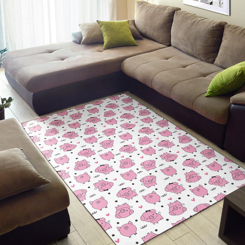 Pig Pattern Print Design 03 Area Rug