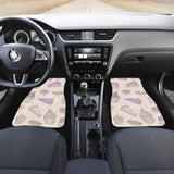 Cakes Pies Tarts Muffins And Eclairs Purple Blueberry Topping Pattern Front And Back Car Mats