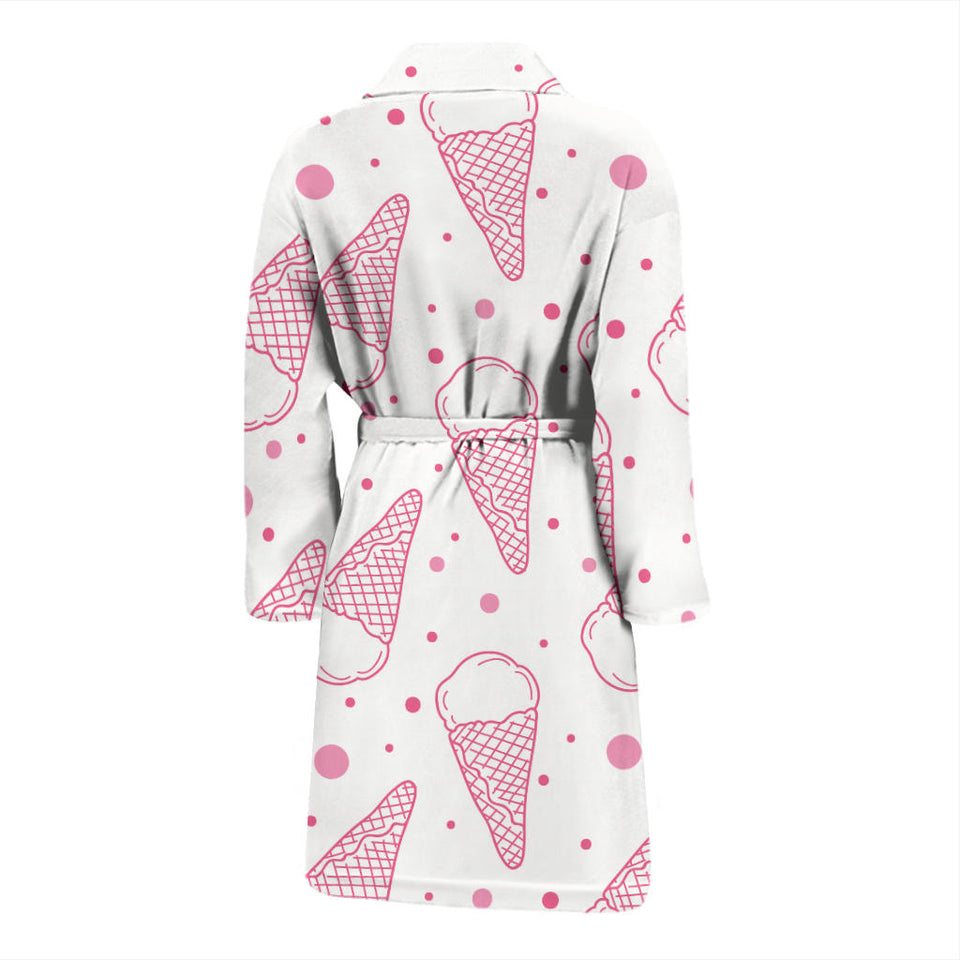Hand Drawn Ice Cream Pattern Men'S Bathrobe