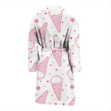 Hand Drawn Ice Cream Pattern Men'S Bathrobe