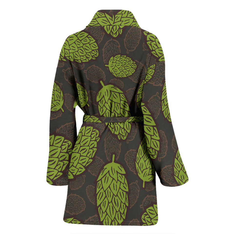 Hop Pattern Black Background Women'S Bathrobe
