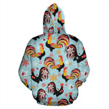 Rooster Chicken Cock Snowfalke Zip Up Hoodie