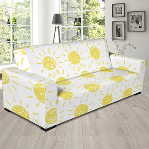 Hand Drawn Sun Pattern Sofa Slipcover