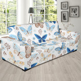 Blue Butterfly Pattern Sofa Slipcover