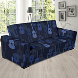 Blue Theme Guitar Pattern Sofa Slipcover