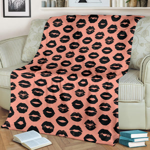Lips Pattern Print Design 02 Premium Blanket