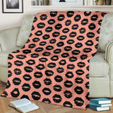Lips Pattern Print Design 02 Premium Blanket
