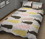 Whale dot pattern Quilt Bed Set