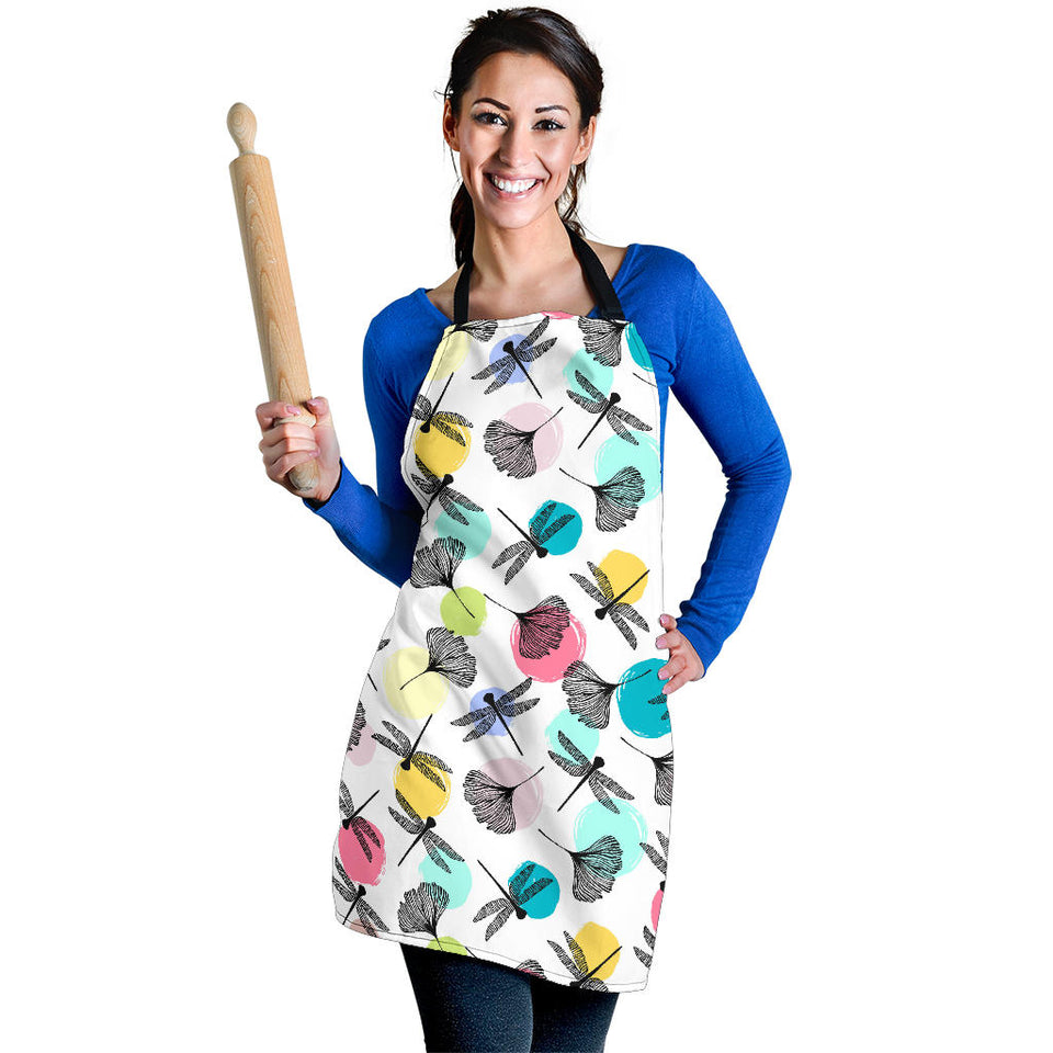 Dragonflies Ginkgo Leaves Pattern Adjustable Apron