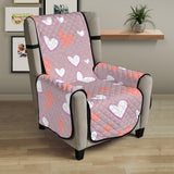 coral white heart pattern Chair Cover Protector