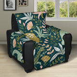 dinosaurs tropical leaves flower pattern Recliner Cover Protector