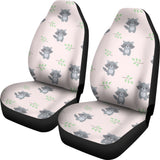 Cute Raccoons Leaves Pattern  Universal Fit Car Seat Covers