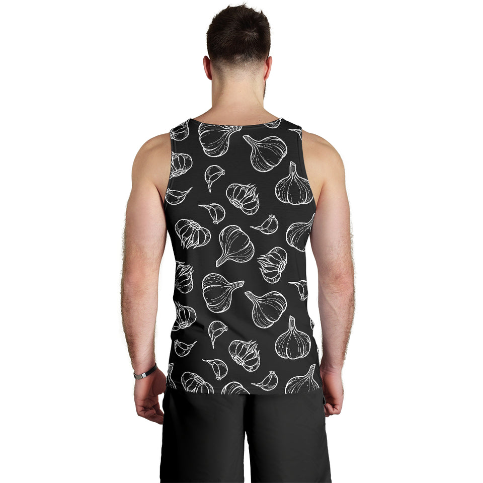 Garlic pattern black background Men Tank Top