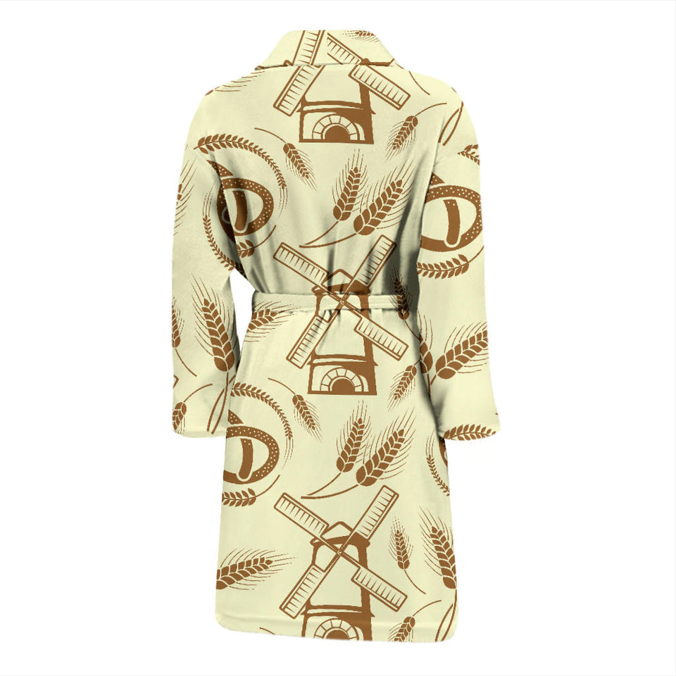 Windmill Wheat Pattern Men'S Bathrobe