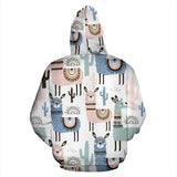 Lama Alpaca Cactus Hand Drawn Pattern Men Women Pullover Hoodie