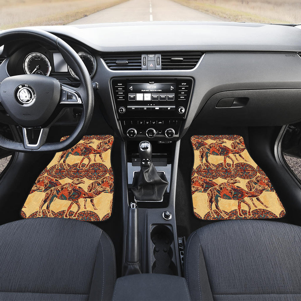 Camel Polynesian Tribal Design Pattern Front And Back Car Mats