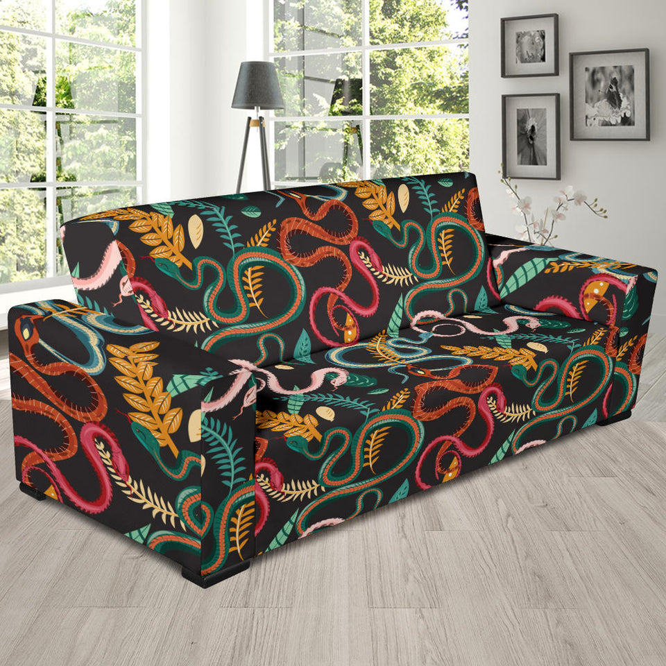 Colorful Snake Plant Pattern Sofa Slipcover