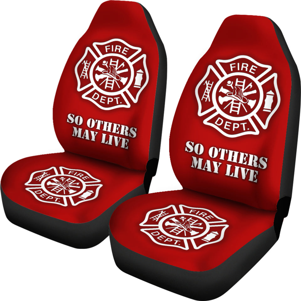 Fire Department Red Car Seat Covers