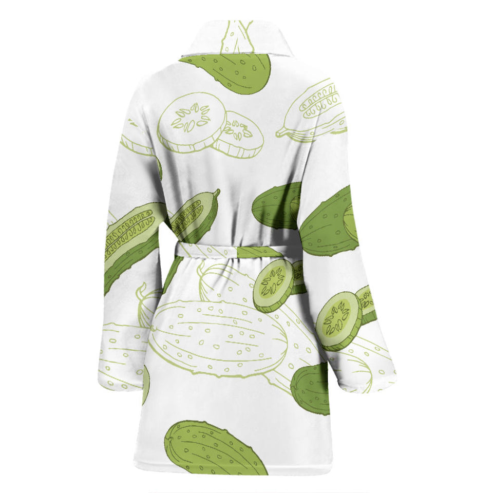 Cucumber Sketch Pattern Women'S Bathrobe
