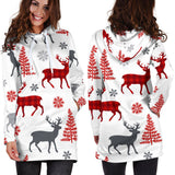 Deer Tree Snowflakes Chrismas Pattern Women'S Hoodie Dress