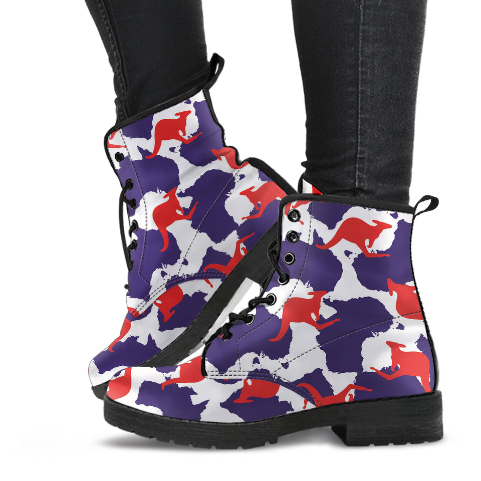 Kangaroo Australian Pattern Leather Boots