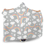 Cute Rainbow Clound Star Pattern Hooded Blanket