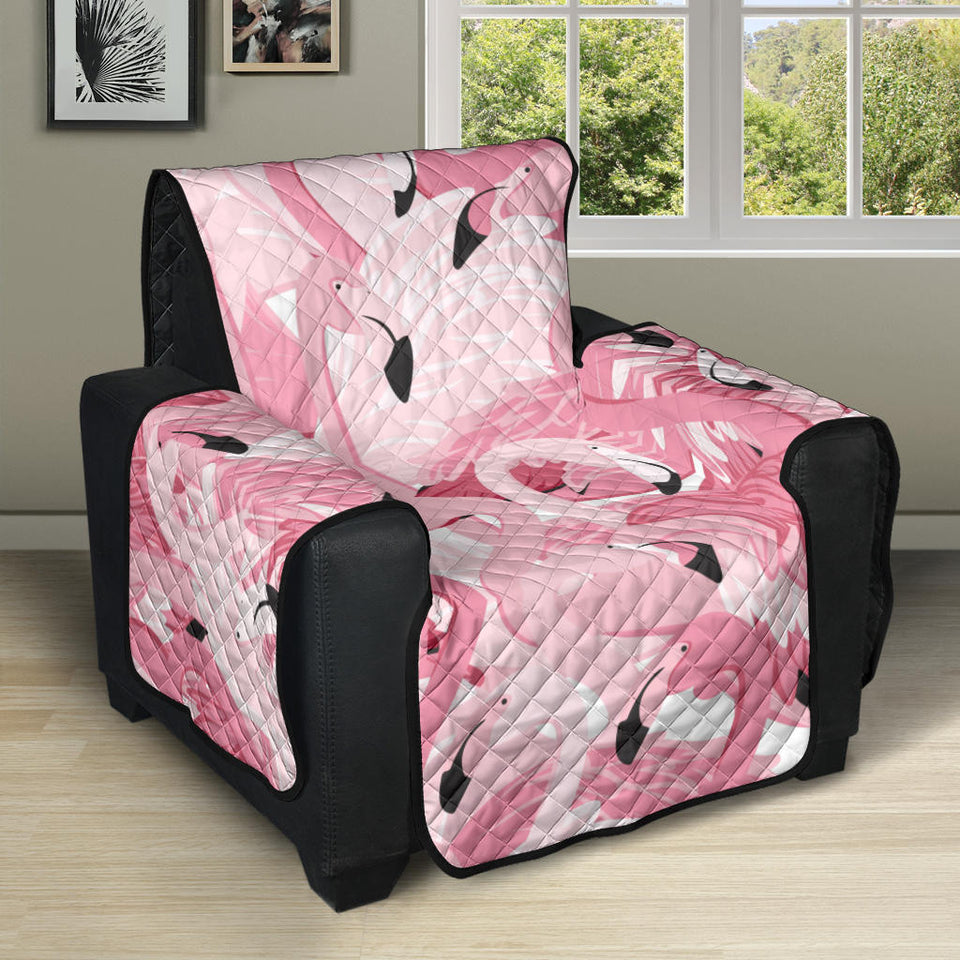 Pink flamingos pattern background Recliner Cover Protector
