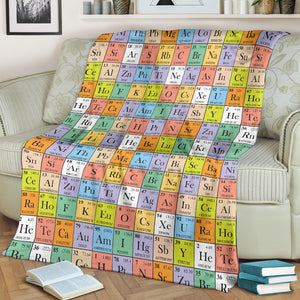 Chemistry Periodic Table Pattern Print Design 01 Premium Blanket