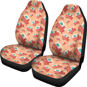 Camper Van Pattern Print Design 03 Universal Fit Car Seat Covers